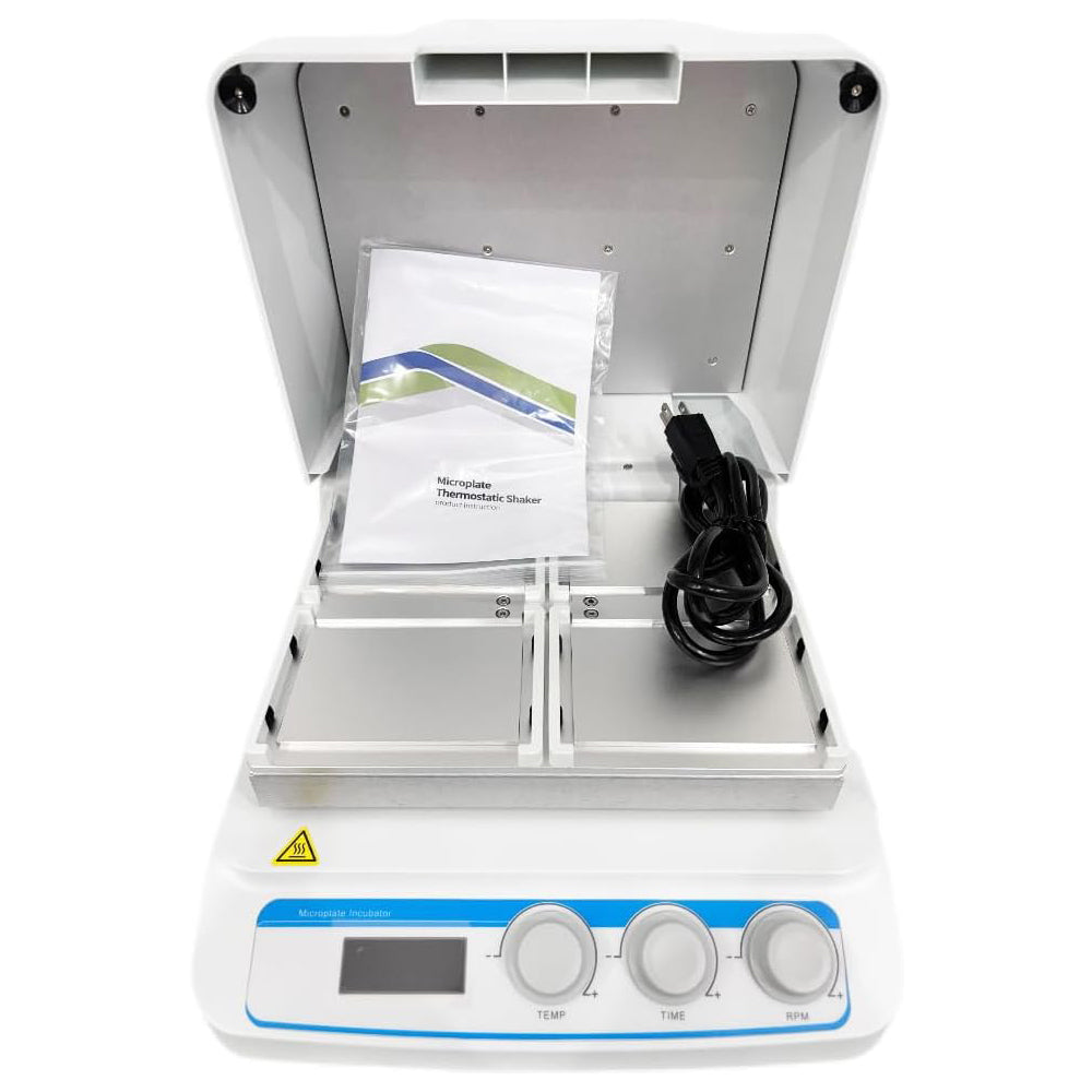 VTSYIQI Digital Thermo-Shaker for 4 Microplates Microplate Incubators with Electric Heating Film Heating Mode Speed Range 100 to 1600rpm Temperature Control Accuracy ≤±0.5°C Temperature Control Range RT+5 ~ 70°C