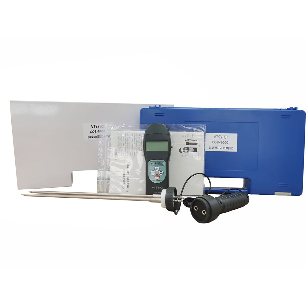 VTSYIQI Cocoa Bean Moisture Meter Tester Analyzer with Measuring Range 7~30% Resolution 0.1 Accuracy ±0.5%N LCD Display Green Yellow Red LED Indicator for Measuring Cocoa Bean Moisture Content