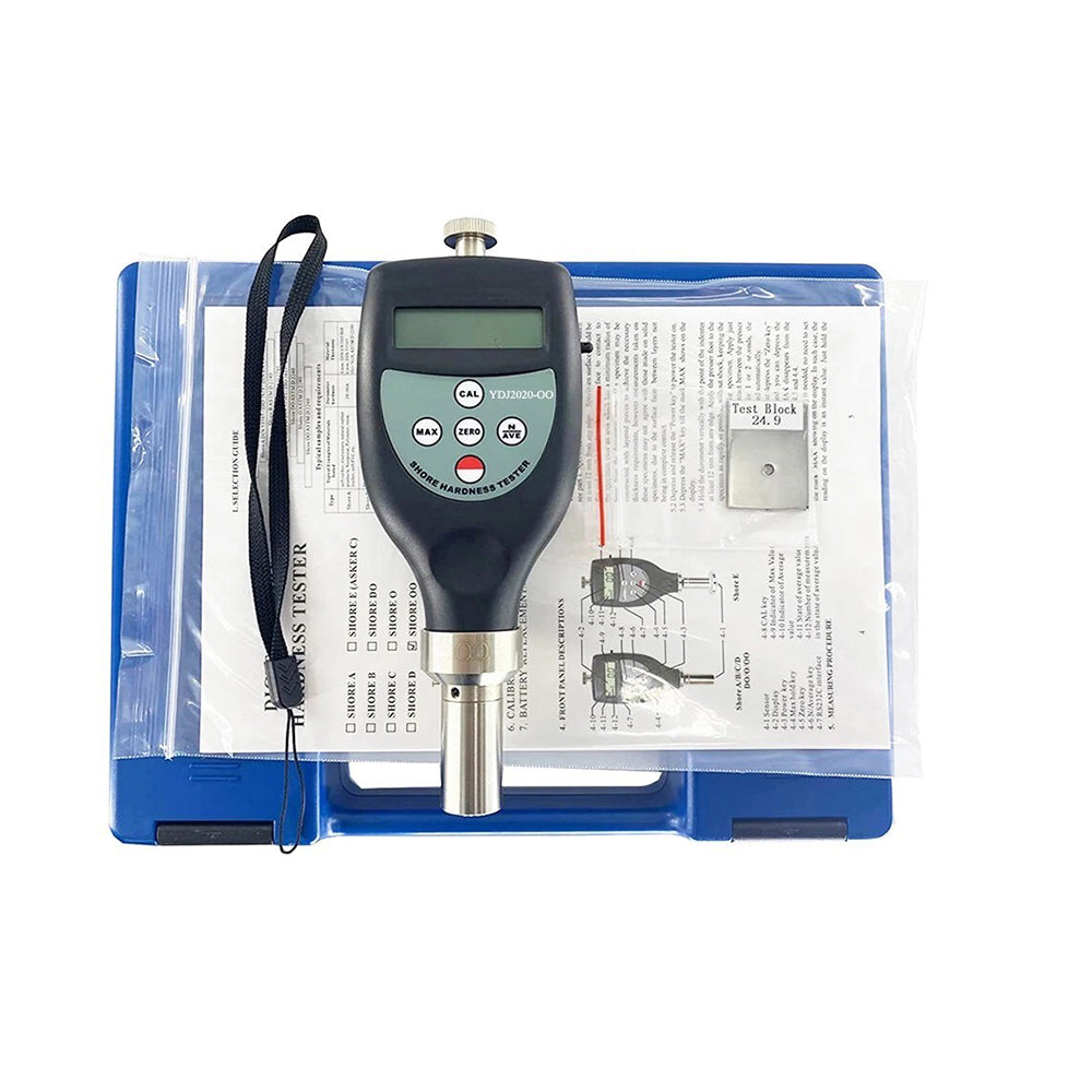 VTSYIQI Digital Shore OO Hardness Tester Soft Elastic Materials Hardness Tester with Measurement Range 10 to 90HOO Accuracy ≤1%H for Soft Elastic Materials Shore Soft Rubber Hardness Test ASTM ISO Standard