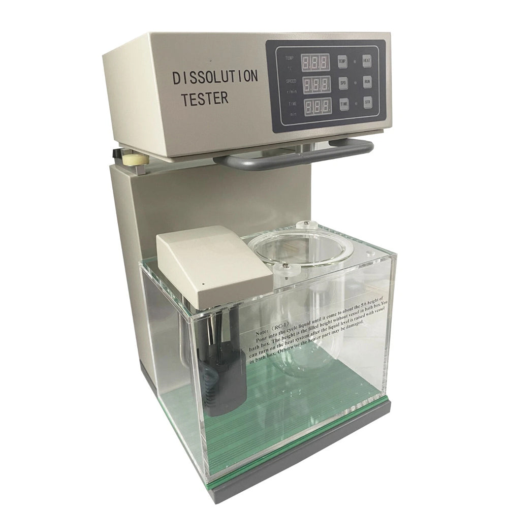 VTSYIQI Dissolution Test Apparatus Tablet Dissolution Machine with One Cup and One Lever Speed Range 20-200rpm Accuracy ±2rpm Automatic Intelligent Control of Temperature Speed and Time Parameters