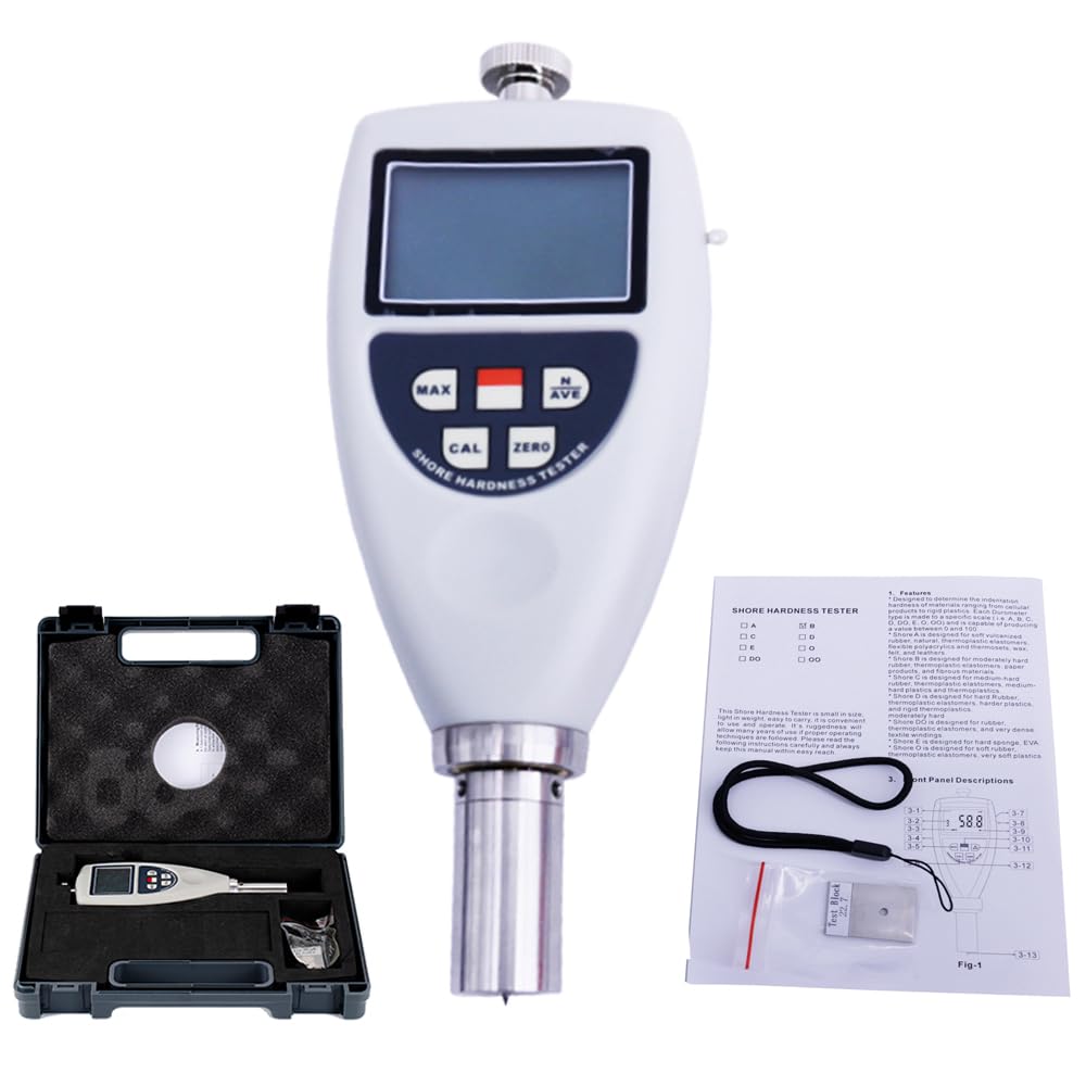VTSYIQI Shore D Durometer Shore D Hardness Tester with Indenter R0.1Cone Measurement Range 10~90HD for Hard Rubber Thermoplastic Elastomers Harder Plastics and Rigid Thermoplastics