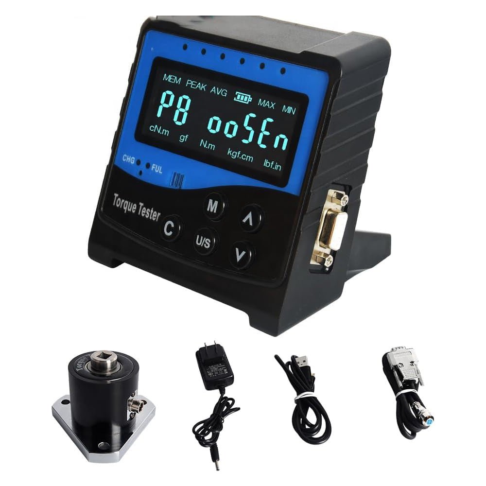 VTSYIQI Torque Wrench Calibration Torque Sensor Calibration Meter Test Equipment with Communication Output Function Torque Range 220~2200N.m Three Units Nm, Kgf.cm, lbf.in. Output Function USB Line Connector Size 1
