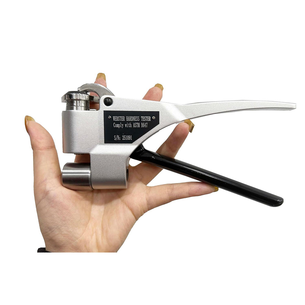 VTSYIQI Webster Hardness Tester Meter Machine Durometer Gauge for Aluminum Alloy with Hardness Range 25-110HRE,58-131HRV Thickness 0.6-13mm Inner Diameter>10mm