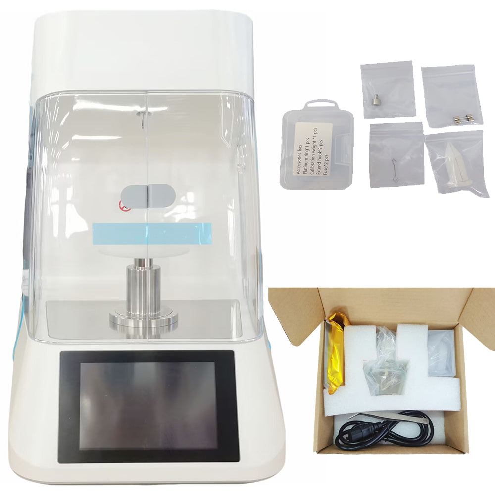 VTSYIQI Liquid Surface Tension Meter Interfacial Tensiometer Automatic Surface Tension Meter with Range 0 to 1000 mN/m Accuracy 0.1mN/m Platinum Loop for Oil Paint Industry Test