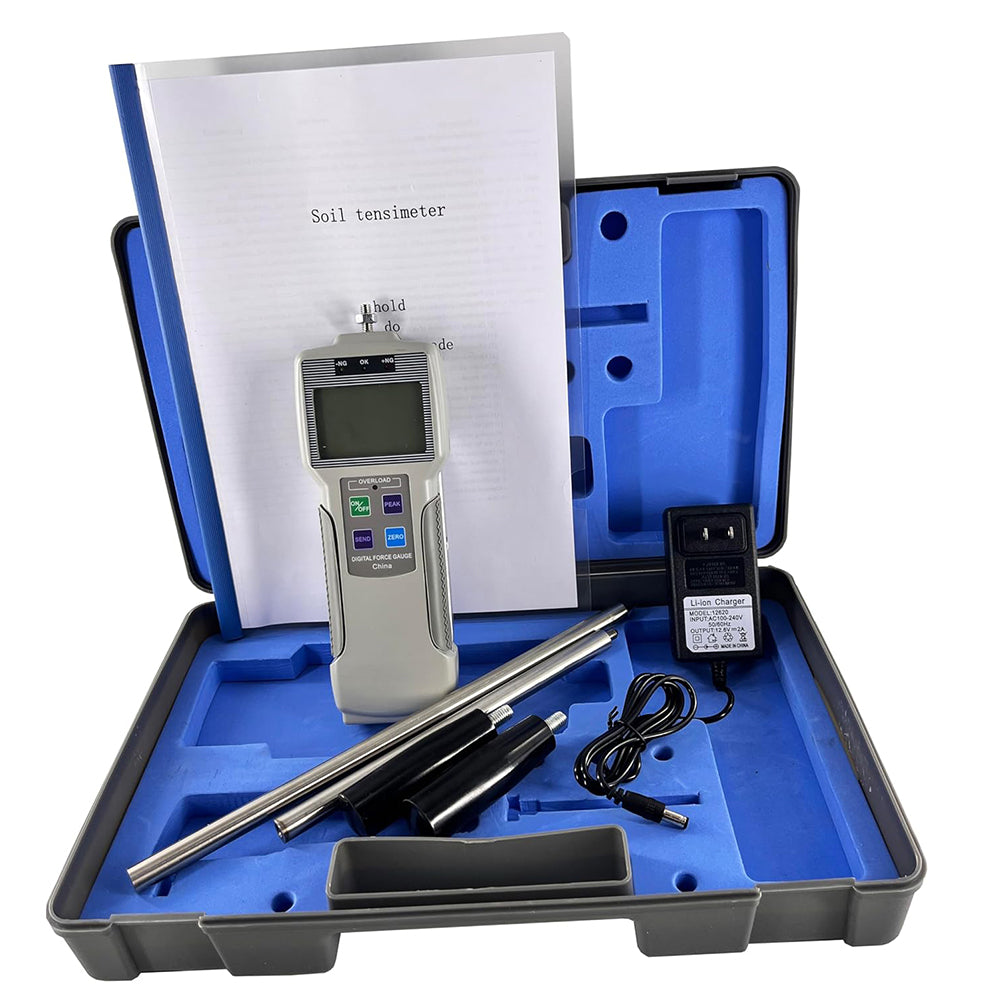 VTSYIQI Digital Soil Compaction Meter Soil Load Penetrometer with Range 0-100kg/cm² 0-1000N/cm² 0-10000kPa Total Measuring Depth 50cm for Soil Firmness Soil Penetration Resistance Measurement
