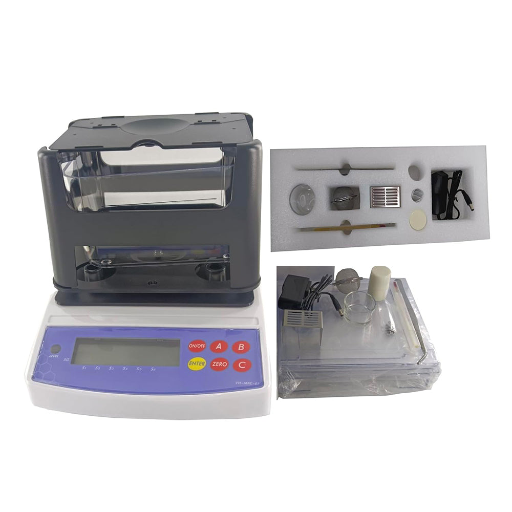 VTSYIQI High-Precision Solid Density Meter Tester Solid Density Measurement for Granule Thin Film Floating Foaming Powder with Density Resolution 0.0001g/cm3 Weight Range 0.001~120g Standard RS-232 Interface
