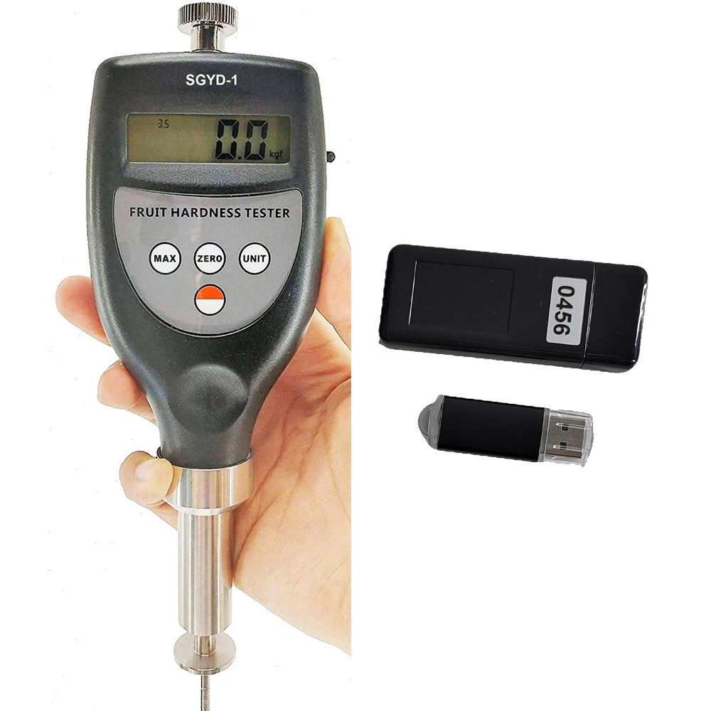 VTSYIQI Fruit Hardness Tester Digital Fruit Penetrometer with Bluetooth Adapter with Software Tip Diameter 3.5mm Range 0.2~5.0 kgf/cm² for Small Fruit Soft Fruit