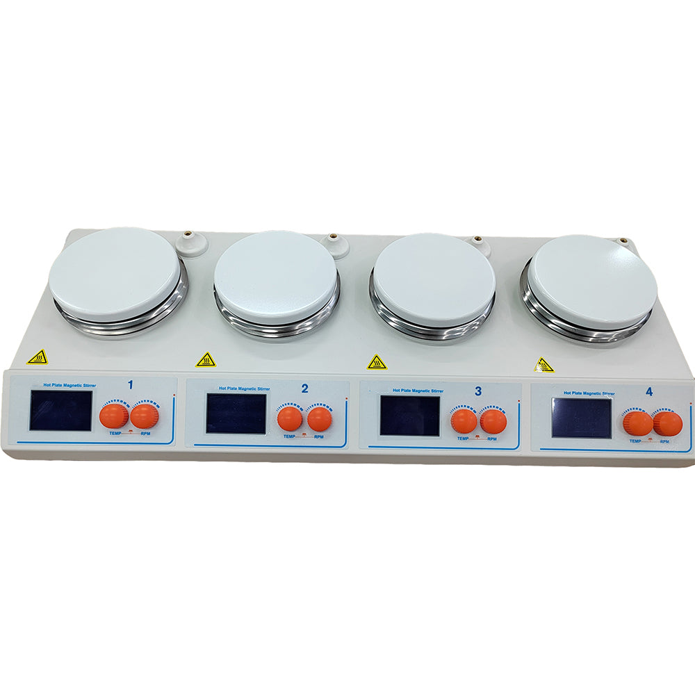 VTSYIQI Digital Multi Position Magnetic Stirrer with Heating with Speed Range 50~2000rpm Temperature Accuracy ±1℃ Temperature Control RT+5~160℃ PT100 Temperature Sensor Independent Operation Control Mode