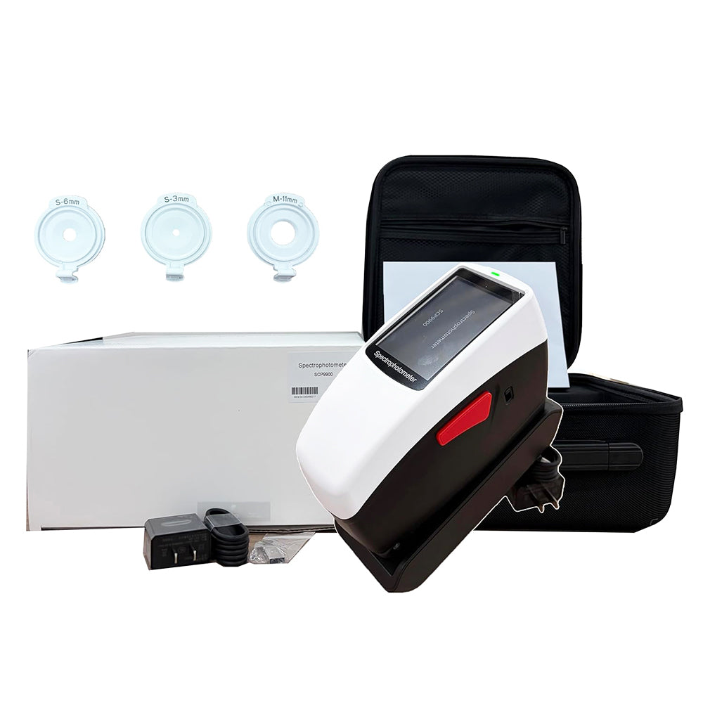 VTSYIQI Spectrophotometer Three Caliber Spectrophotometer Digital Colorimeter with Caliber Φ11mm Φ6mm Φ3mm ASTM ISO Standard SCI SCE Simultaneous Measure Repeatability dE*ab≤0.02 Accuracy 0.01 for Large and Small Products