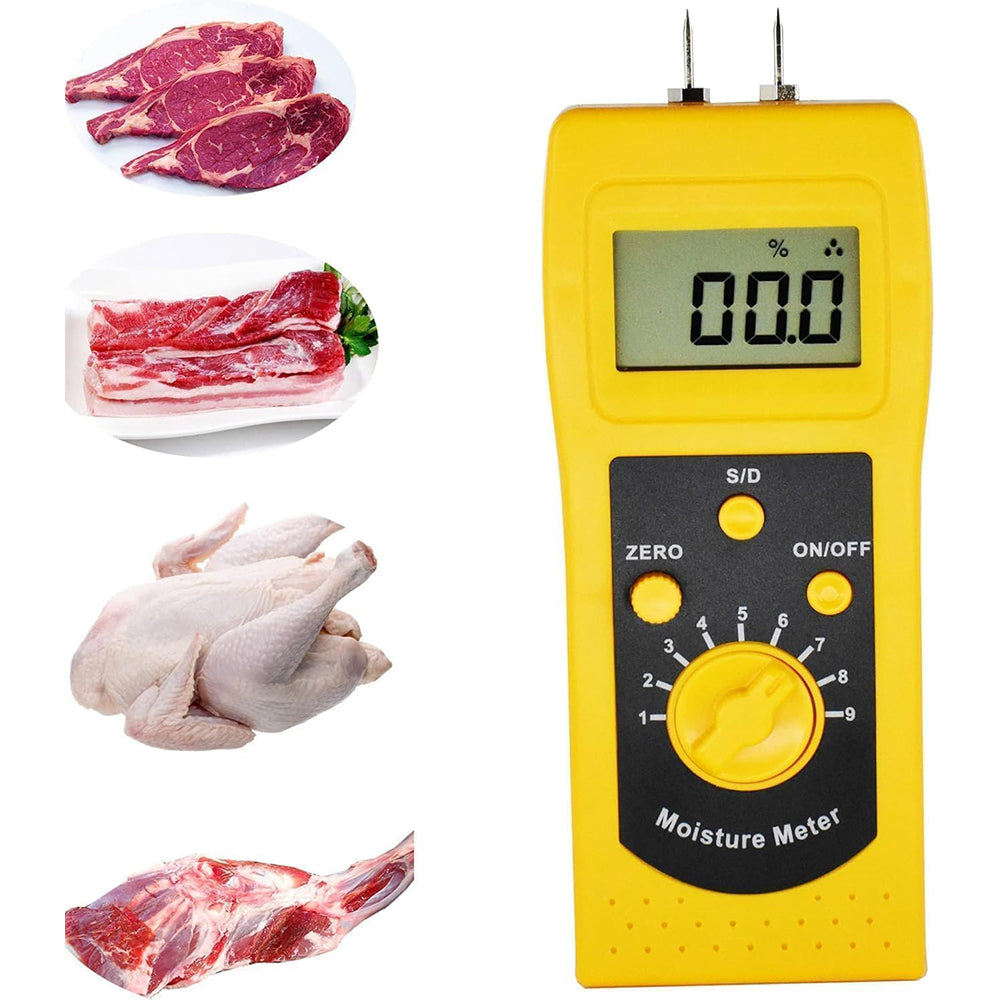 VTSYIQI Meat Moisture Testing Equipment Portable Fresh Meat Moisture  Meter with  Measurement Range 10 to 90% LCD Display Sampling Time <2s Only for Fresh Meat Pork Beef Lamb Chicken