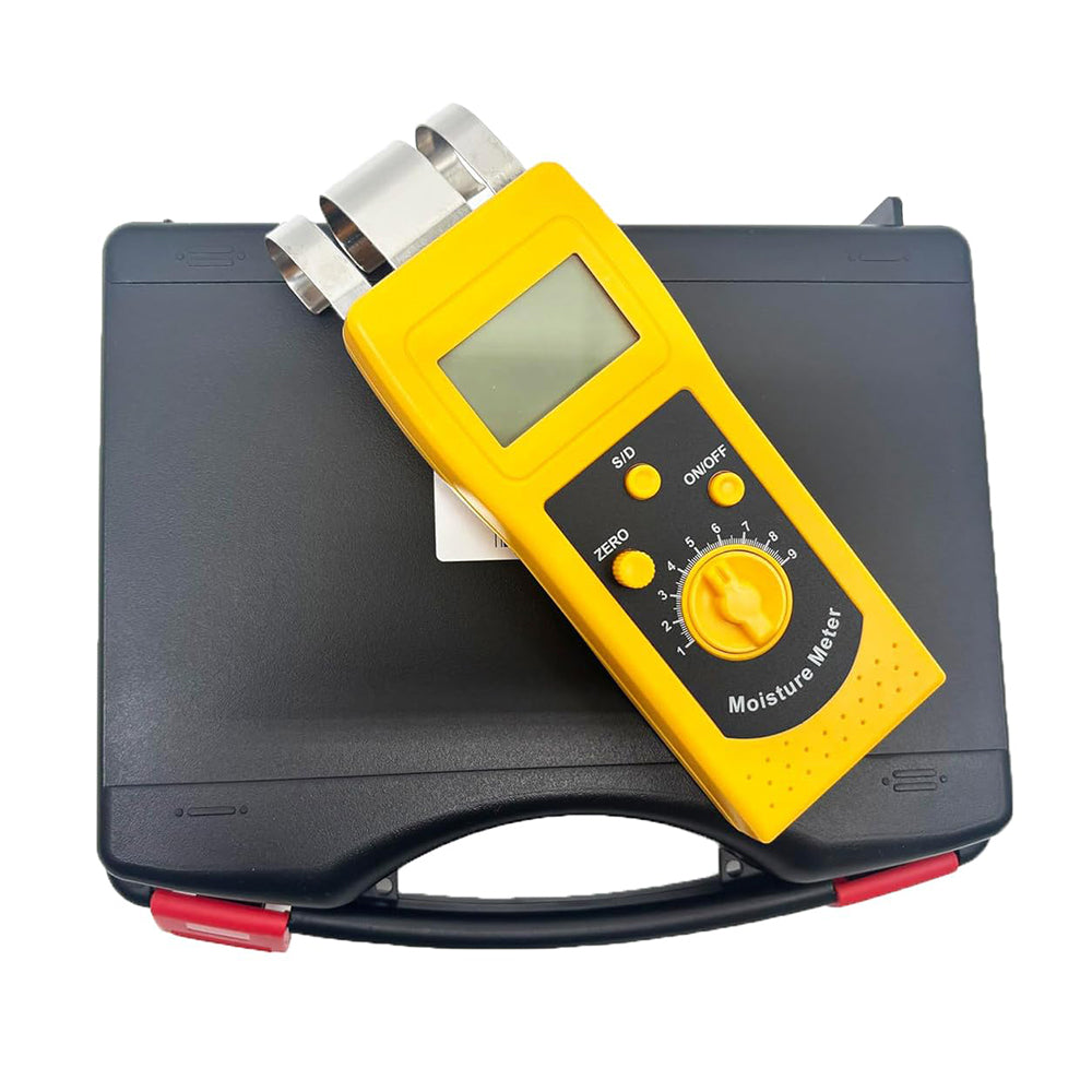 VTSYIQI Portable Corrugated Cardboard Moisture Tester Analyzer with Measuring Range 0-2%/0-99% Resolution 0.1/0.01 Digital LCD Backlit for Corrugated and Porous Paper Products
