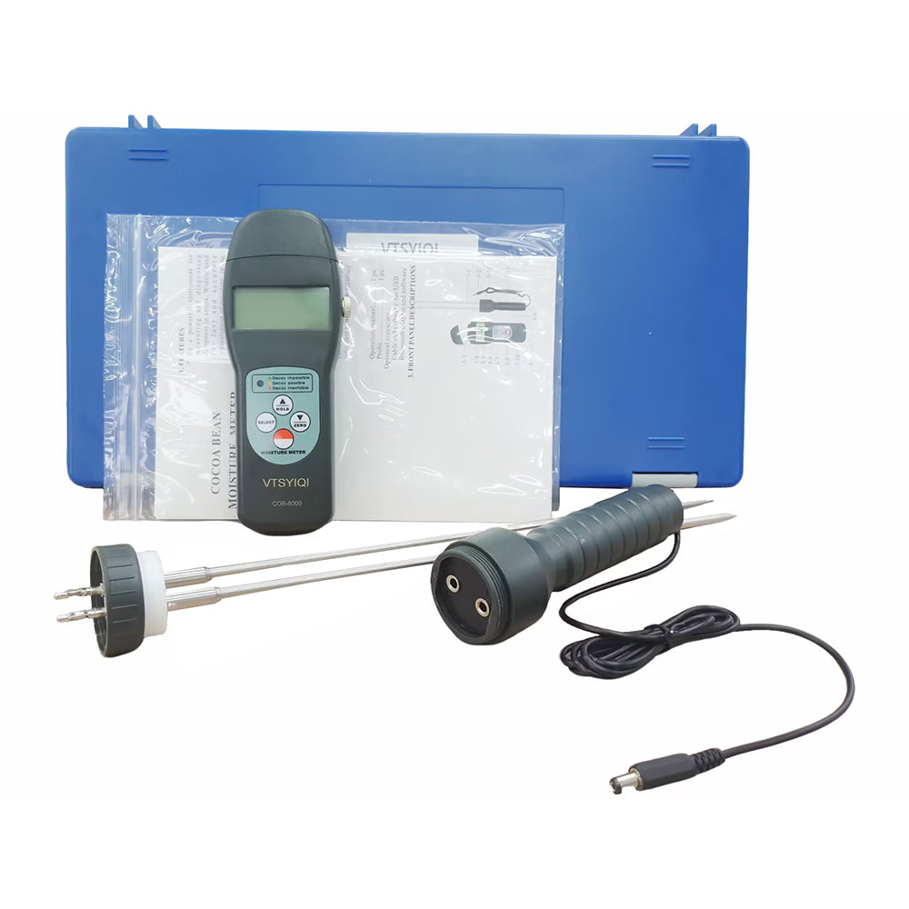 VTSYIQI Cocoa Bean Moisture Meter Cocoa Bean Moisture Tester with Measuring Range 7~30% Resolution 0.1 Accuracy ±0.5%N LCD Display for Measuring And Diagnosing Dampness In Cocoa