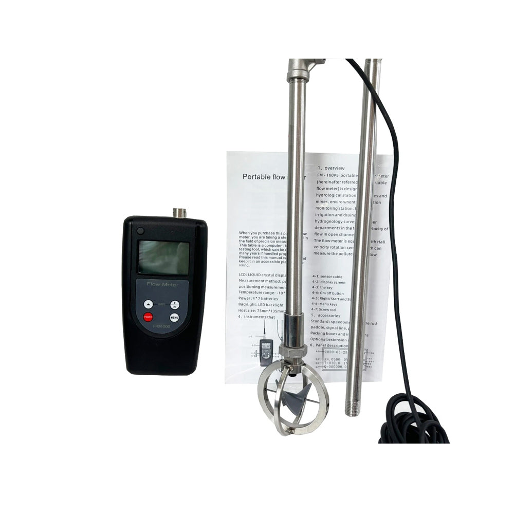 VTSYIQI River Velocity Meter Streams Flow Rate Meter with Speed Range 0.01-5.00 m/s Temperature Range -10 ° C-50° C Pole Positioning Measurement Method Flow Measurement Error ≤1.5% for Open Channel Rivers Streams Etc
