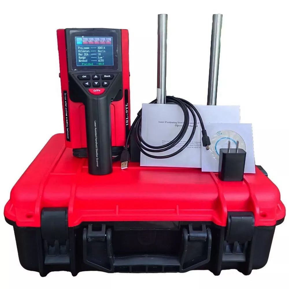 VTSYIQI Integrated Rebar Detector Locator Rebar Finder Detector Concrete Reinforcement Tester with Range φ6 to φ50 USB Interface for Measuring The Protective Layer of Steel Bar