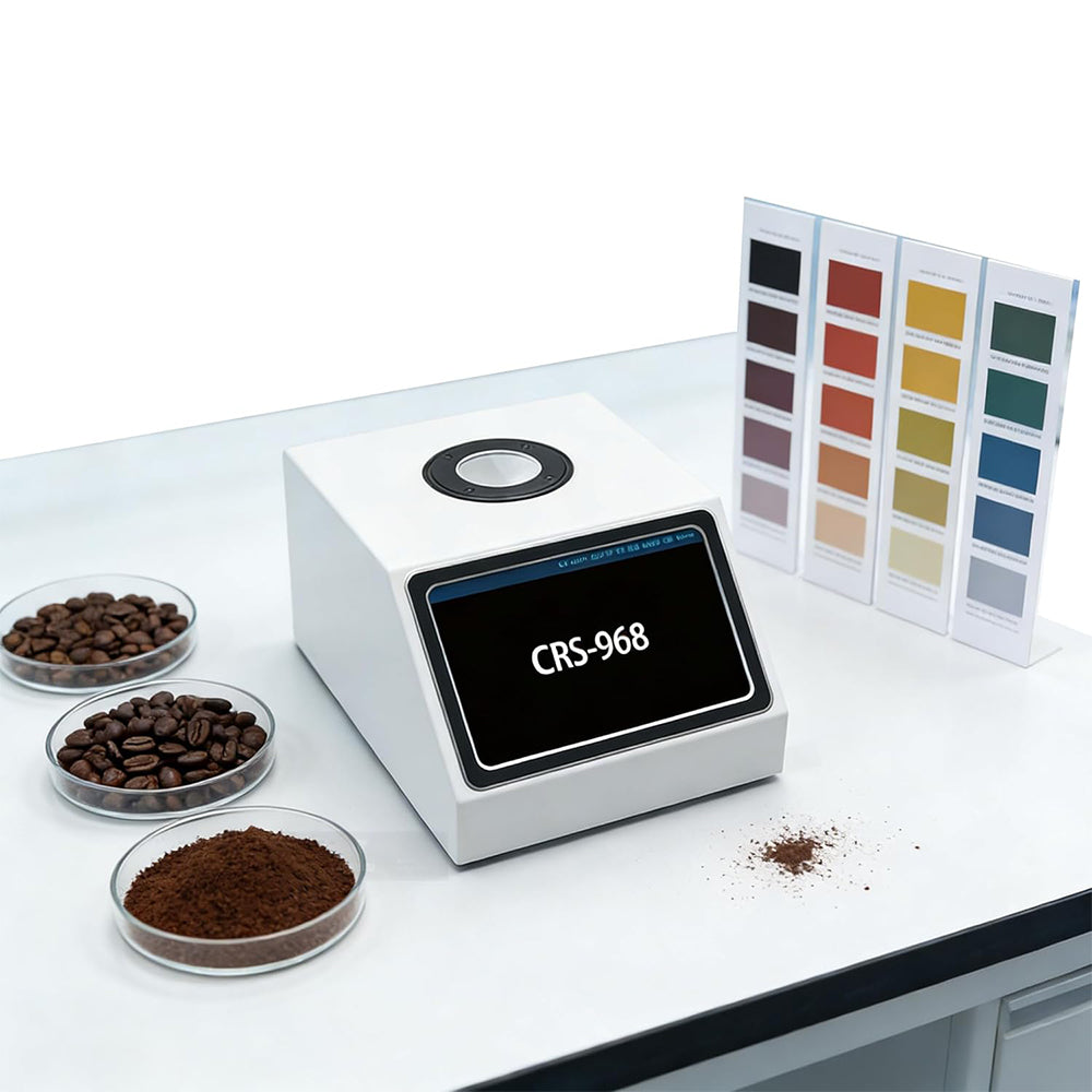 VTSYIQI Ultra-Large Aperture Coffee Colorimeter with Resolution 0.01% 50mm Ultra-Large Aperture D/8 Illumination SCI 7-inch IPS Screen USB for Fast Coffee Roast Color & SCAA Value Testing