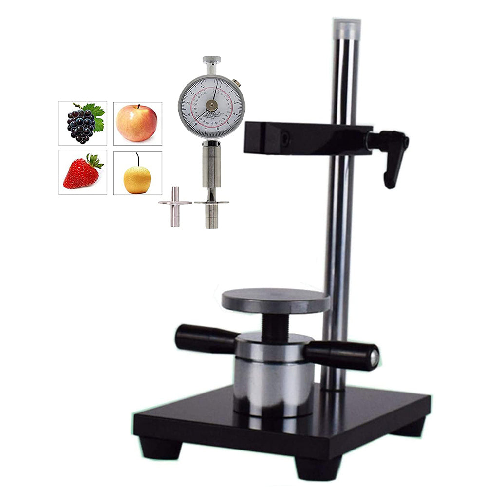 VTSYIQI Fruit Hardness Test Stand with GY-3 Fruit Hardness Firmness Tester with Range 0.5-12kg/cm 2 1-24kg/cm 2 Head Dim SR 8mm SR 11mm for Pear Strawberry Grape  ﻿