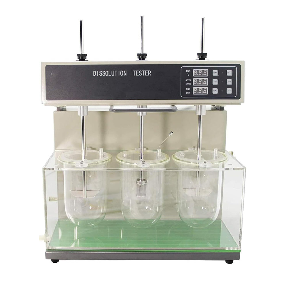 VTSYIQI Dissolution Machine Drug Dissolution Testing with Three Cups and Three Levers Speed Range 20-200 RPM Speeding Accuracy ±2rpm for Detecting Velocity and Extent of Pharmic Dissolution from Tablet Capsule Etc