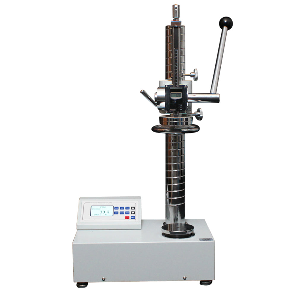VTSYIQI Spring Tester Spring Testing Machines with Maximum Test Machine Load 2000N/200KG/450Lb Platen Diameter 108mm Minimum Resolution 0.1N Indication Error +/-1% for Measuring the Stretches and Compression Distortion Value of Spring