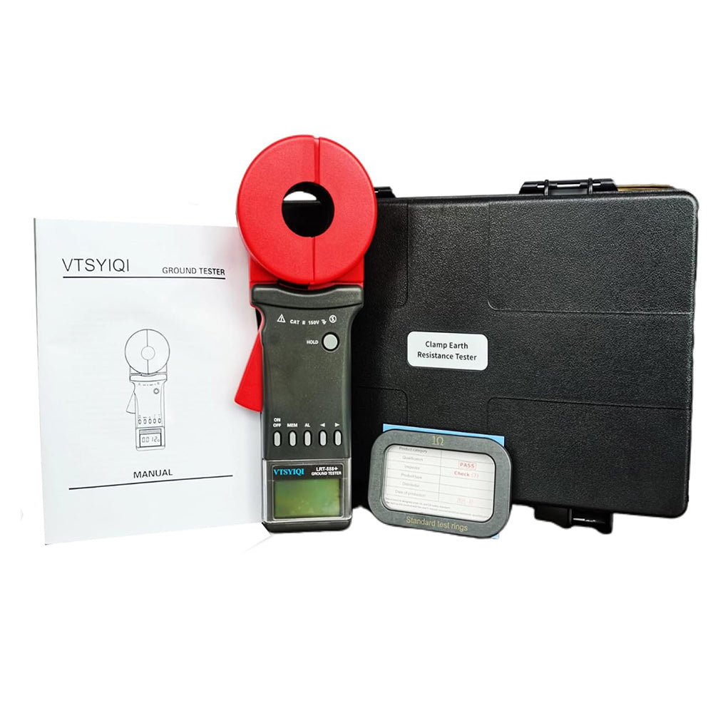 VTSYIQI Digital Clamp on Earth Ground Resistance Tester Meter with Resistance Range 0.01 to 1200Ω