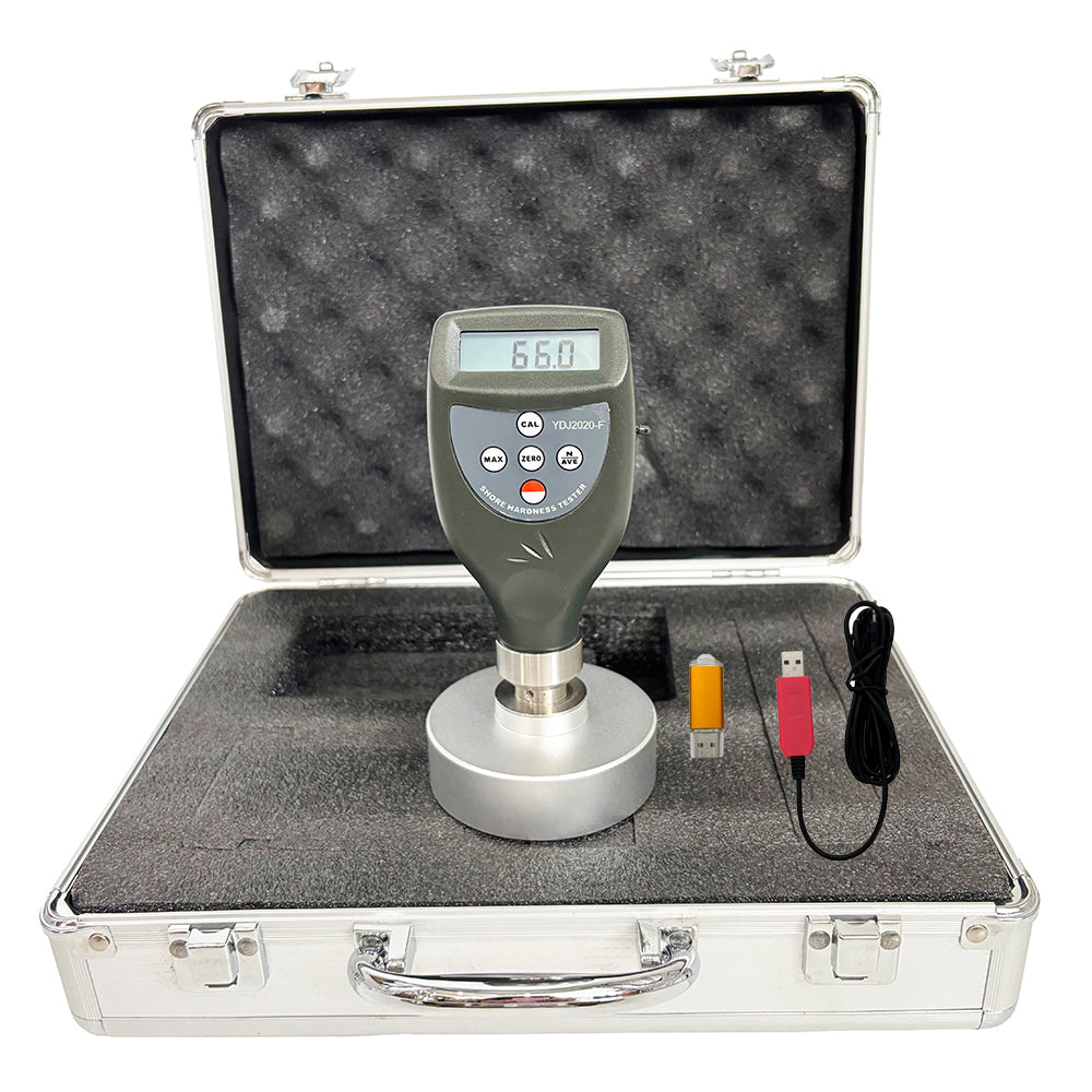 VTSYIQI Shore F Durometer Digital Polyurethane Hardness Tester Meter with USB Data Cable and Software to Connect PC Measurement Range 10 to 90HF Resolution 0.1HF Accuracy ≤±1HF for Sponge Soft Foam Pillow Polyurethane Analysis