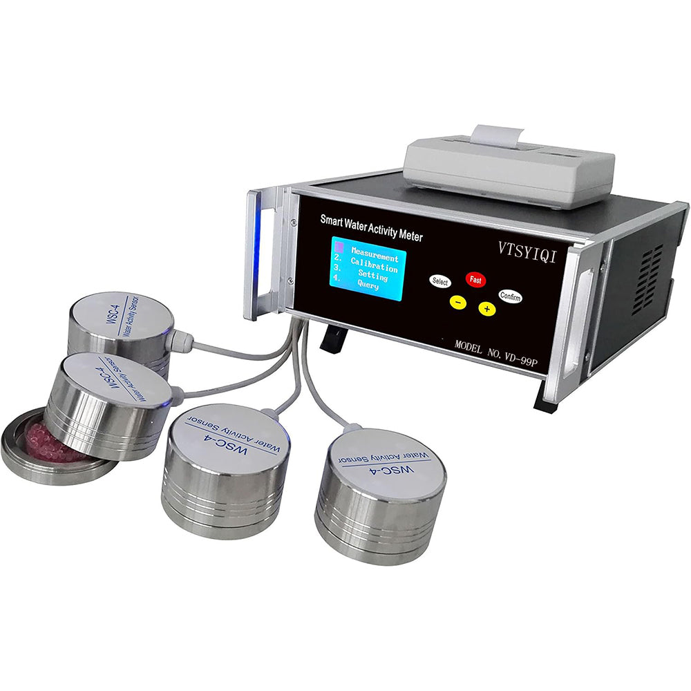 VTSYIQI Four Channel Water Activity Meter Benchtop Water Activity Monitor with USB And RS232 Interface Printer Function Measuring Range 0～1.000aw Accuracy ±0.012aw Repeatability ≤0.008aw