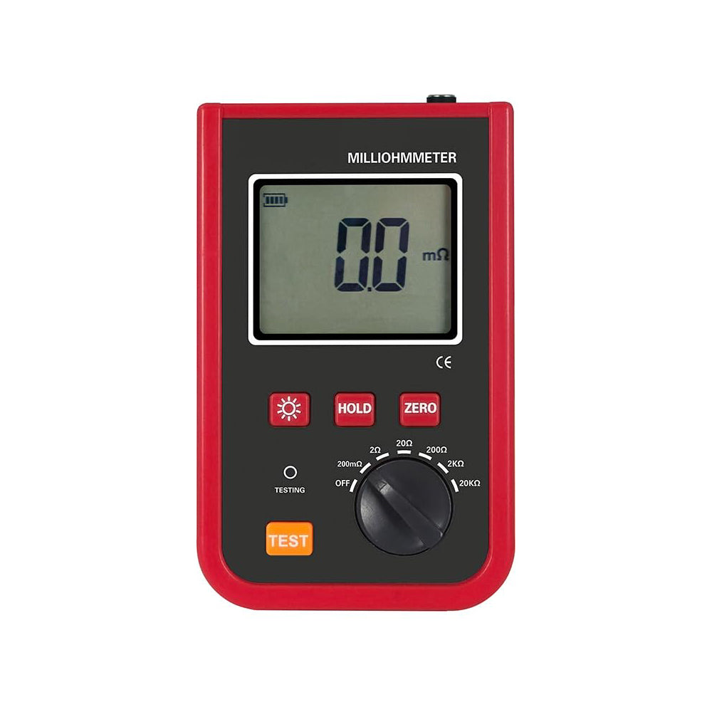 VTSYIQI Digital Micro Ohm Meter Micro Ohmmeter Milliohmmeter with Accuracy ±0.1%FS ± 15dgt Resistance Range 1mΩ~20.0kΩ 200 Groups Data Storage Working Current≤1.2A Measure Power≤17.64W IEC61010-1 Standard