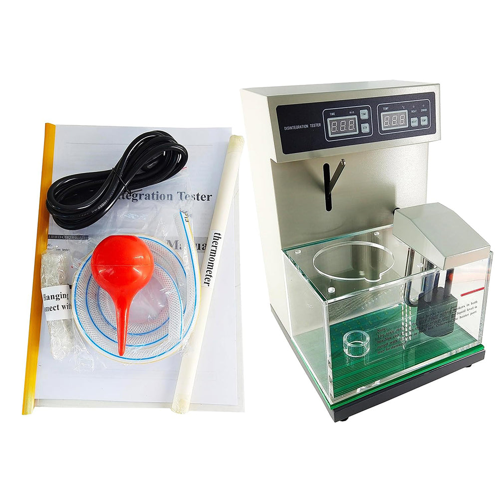 VTSYIQI Disintegration Apparatus Tablet Disintegration Tester with Return Frequency of Basket 30-32 Times/min Basket Travel 55±1mm Used to Check The Disintegration of Solid Formulations Under Specified Conditions
