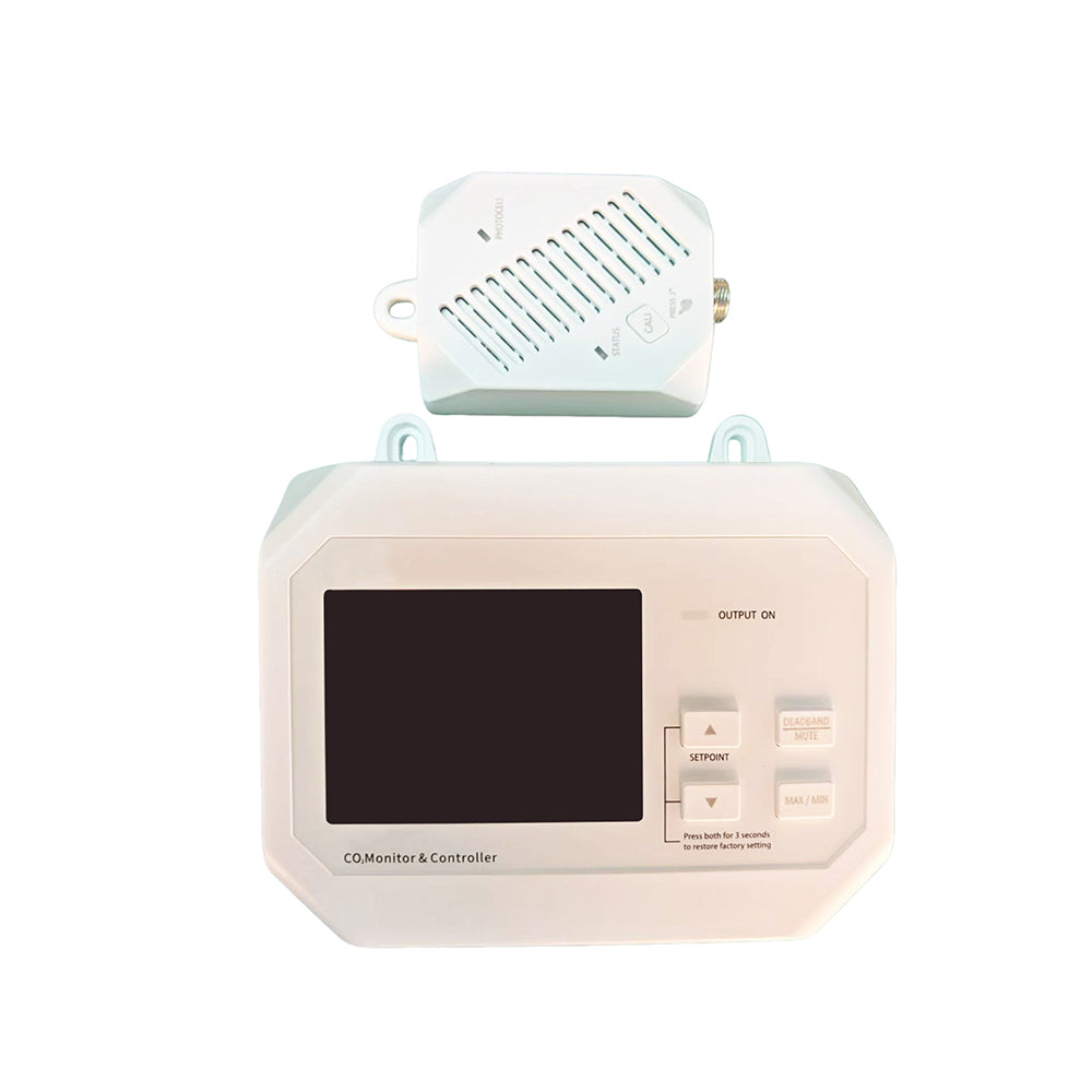 VTSYIQI Fixed CO2 Monitors Carbon Dioxide Controller with CO2 Measurement Range 0-9999ppm CO2 Display Resolution 1ppm Repeatability 10ppm Wall-Mounted Type Two Mode Human Mode Plant Mode