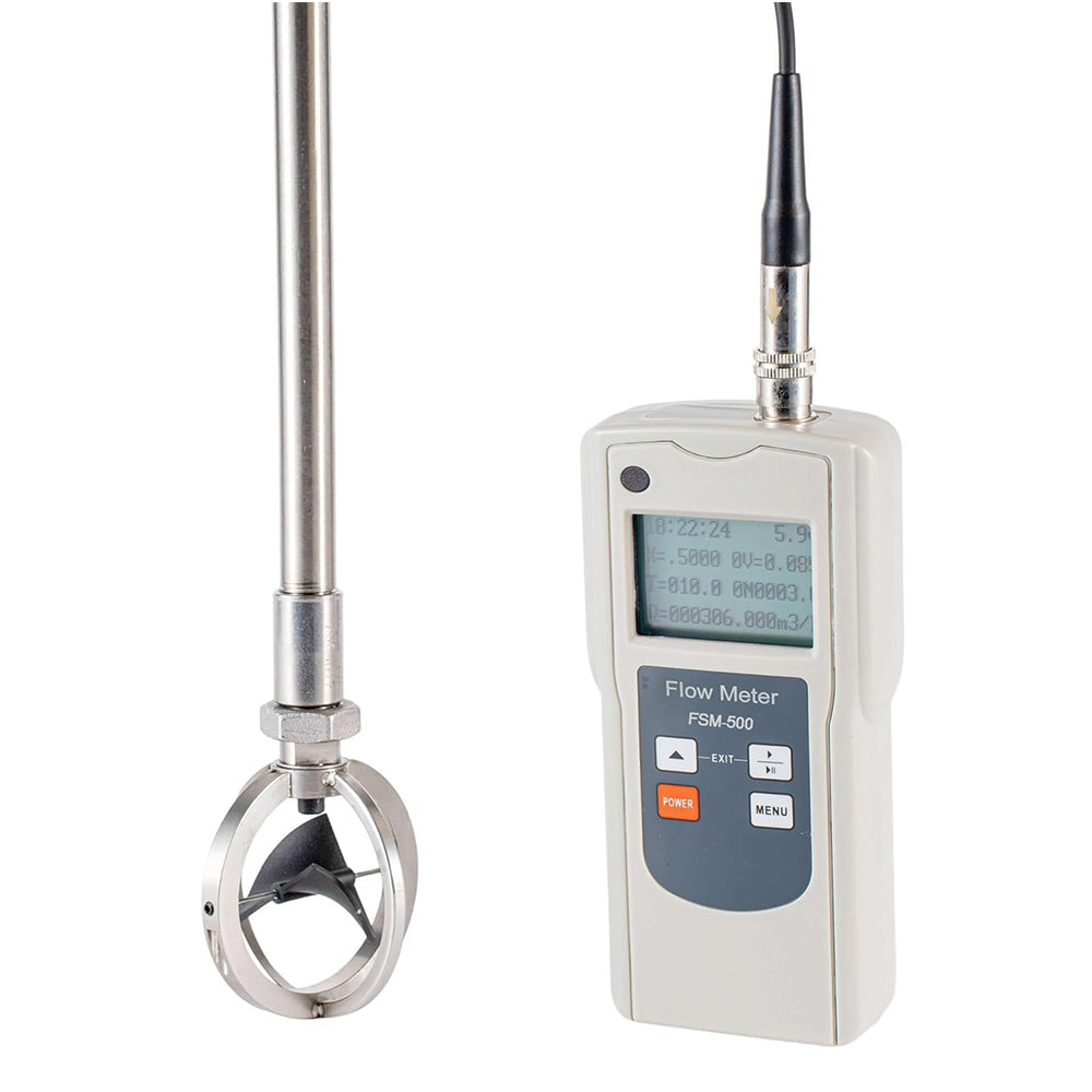 VTSYIQI Water Velocity Meter Water Velocity Measurement Instruments with Speed Range 0.01-5.00 m/s Current Measurement Error ≤1.5% Temperature Range -10 ° C-50° C Pole Positioning Measurement Method LCD