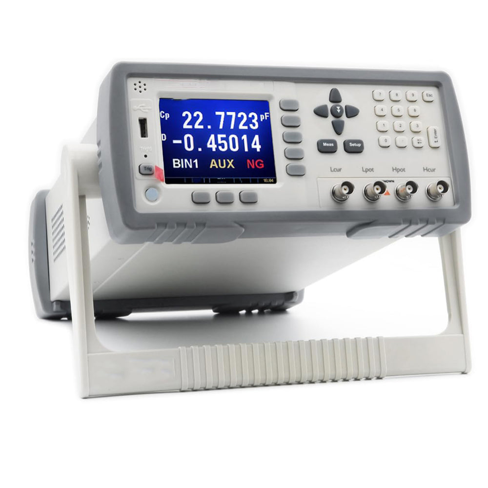 VTSYIQI Benchtop LCR Meter LCR Bridge Inductance Capacitance Resistance Tester with Monitor Parameters Z,D,Q,θr,θd,R,X,G,B,Y,Vac,Iac,Δ,Δ% Frequency 10Hz~100kHz(Continuous,Resolution 0.0001Hz) Test Speed 40t/s 10t/s 3t/s