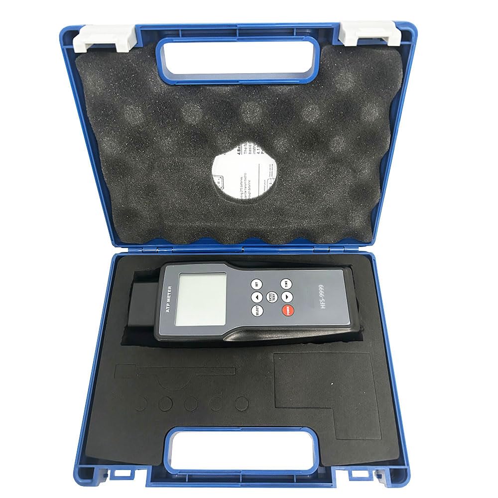 VTSYIQI Handheld Fluorescence Detector ATP Meter Tester with 0RLU~9999 RLU Range Precision 4X10-18 MOL ATP Tests Tap Water Utensils Restrooms in Water Suppliers Restaurants Public Places