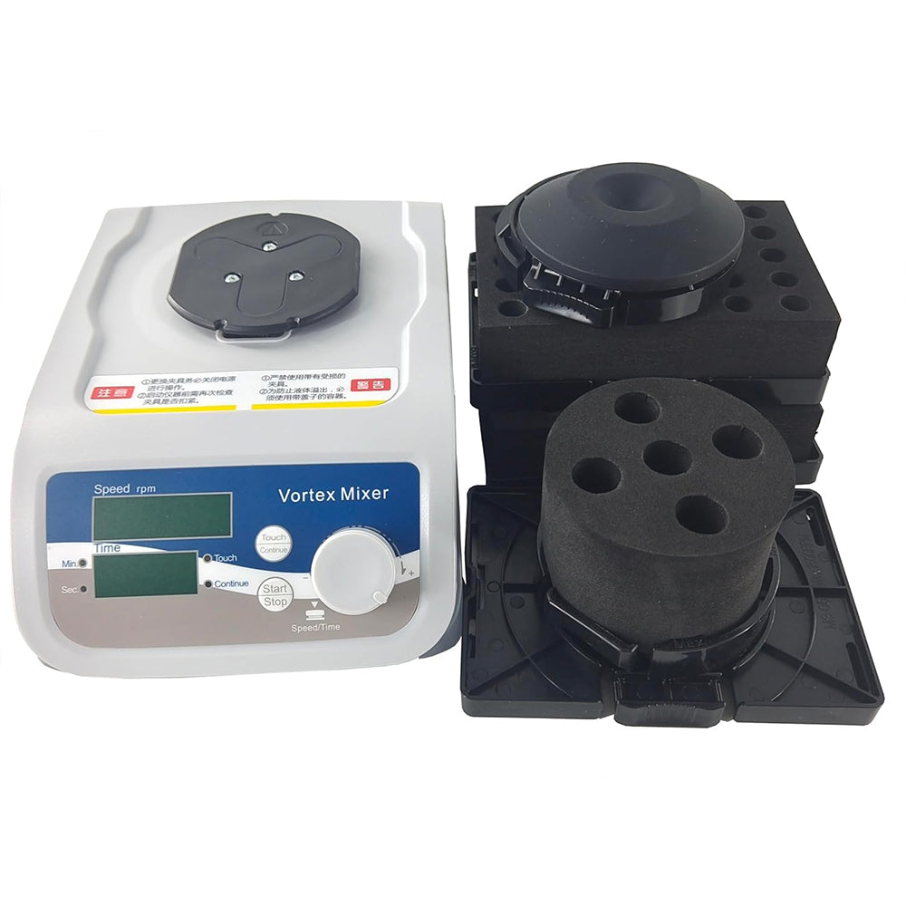 VTSYIQI Multi Tubes Vortex Mixer Lab Vortex Mixer for Small Test Tubes Microplates Flasks Shaking with Orbital Shaking Mode Speed Range 200-3000r/min ±15rpm Circumference Diameter 4.6mm 6 Standard Modules