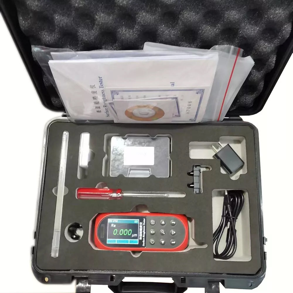 VTSYIQI Surface Roughness Meter Portable Surface Roughness Tester with Type C and Mini USB Dual USB Interface Parameter Measuring Range Ra, Rq 0.005μm~16μm Rz, R3z, Ry, Rt, Rp, Rv 0.02μm~160μm Rsk 0~100% Rs, Rsm 1mm Rmr(tp) 0~100%