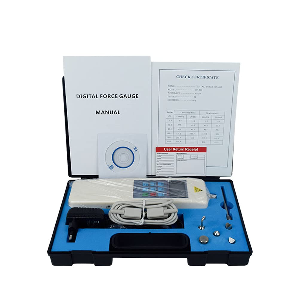 VTSYIQI Digital Push Pull Force Gauge Dynamometer Digital Force Gauge Meter Tester Force Gage Tools Equipment Sensor Inside Capacity Three Unit 300N/30Kg/65Lb Dynamometer RS232