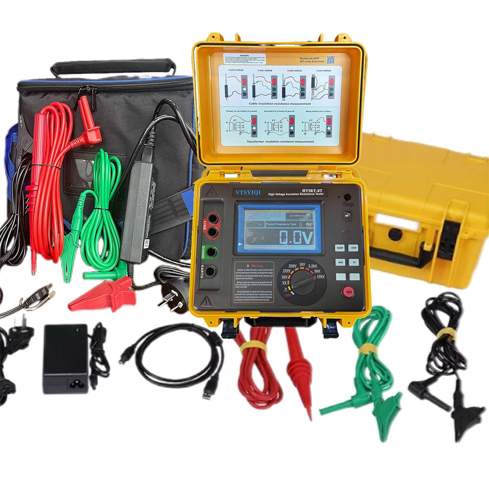 VTSYIQI 5Kv Insulation Tester High Voltage Insulation Resistance Tester with  Voltage Measurement Range 0V~1000V Accuracy ± 5%rdg ±3V Output Voltage 50V~5kV Insulation Resistance Range 0.005MΩ~10.0TΩ