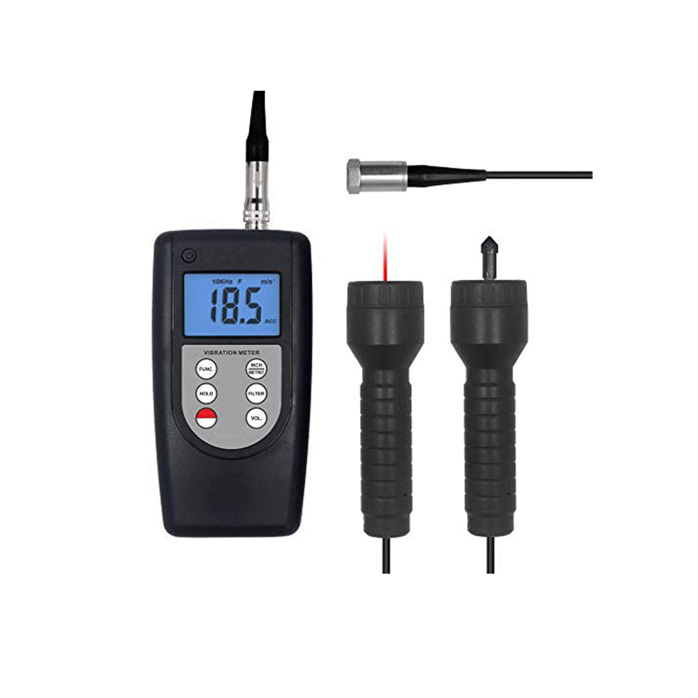 VTSYIQI  Vibration Tachometer Multifunctional Tach Tester Meter Acceleration Displacement Velocity Measuring with Velocity Range 0.01 to 400mm/s 0.004 to 16.0inch/sTrue RMS