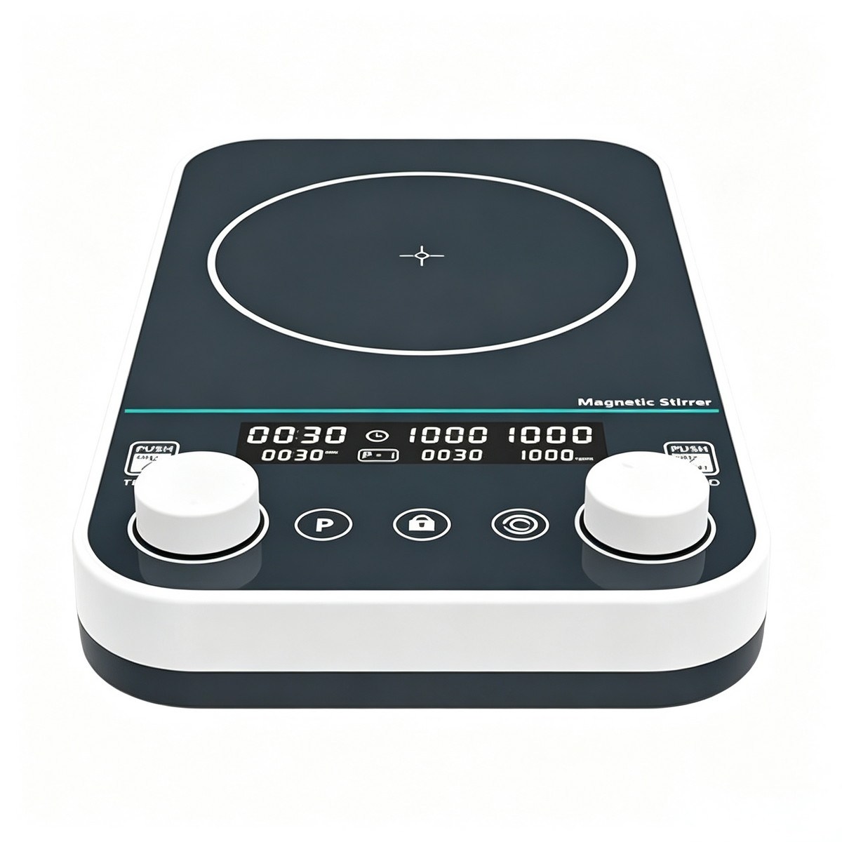 VTSYIQI 2L Magnetic Stirrer Large Volume Magnetic Stirrer with One-key Lock Function Speed Range 50-1500rpm Max Capacity 2L Workplate Size 160*160mm Rotation Direction Two-way Panel Material Tempered Glass