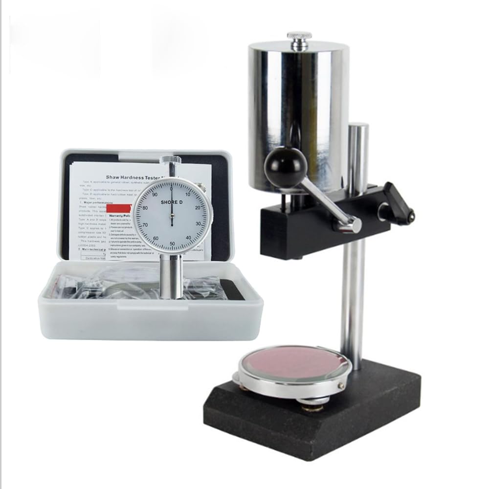 VTSYIQI Shore Hardness Tester Stand with Single Needle Shore D Durometer Hardness Tester with Recommended Range of Measurements 20～90HD  Dial Value 0～100HD Needle Head Size SR0.1 mm Needle Stroke 2.5 mm