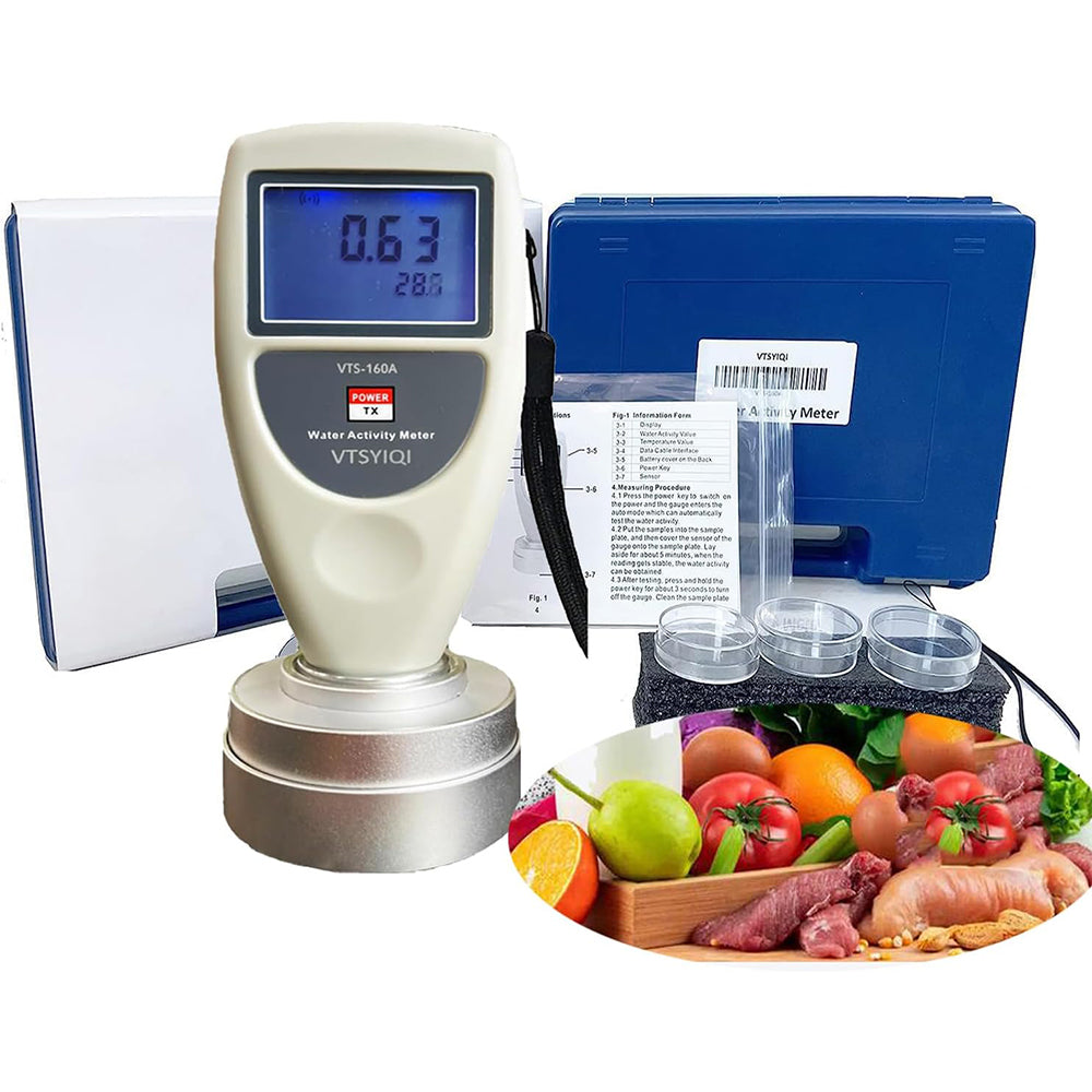 VTSYIQI Lab Water Activity Meter Food AW Tester Monitor with Range 0 to 1.0AW LCD Digital Display Accuracy 0.02AW for Food Jerky Dried Fruit Vegetable AW Monitor
