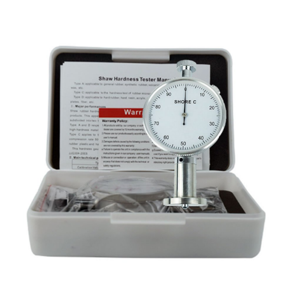 VTSYIQI Shore C Durometer Rubber Plastic Hardness Tester 0-100HC Shore Hardness Tester Handhold Rubber Shore Durometer Single Needle Color White