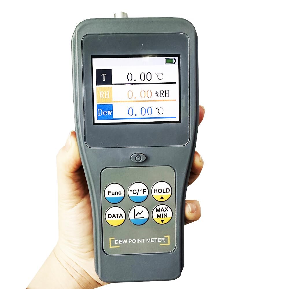 VTSYIQI Split Multifunctional Dew Point Meter Dew Point Analyzers with Support Multi-parameter Measurement of Ambient Temperature Relative Humidity Dew Point Temperature, Wet Bulb Temperature Absolute Humidity PPMv