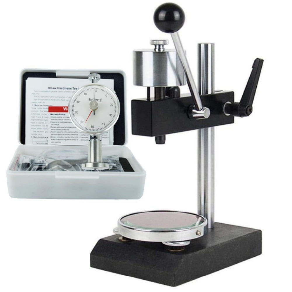 VTSYIQI Hardness Tester Stand Shore Hardness Test Stand with Shore C Durometer with Double Needle Calibration Value 0-100HC Recommended Range of Measurements 10 ～ 90HC Pressure Needle Range 2.5 mm