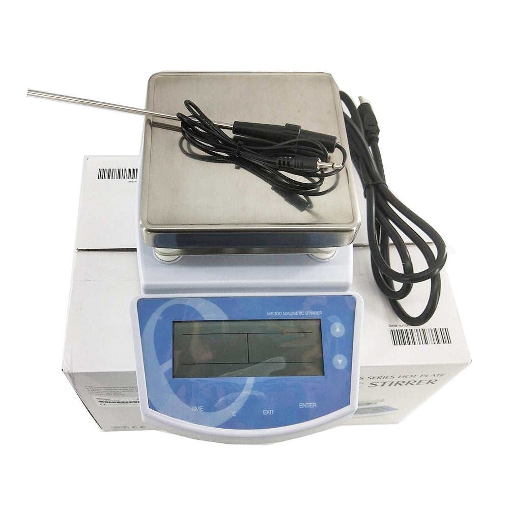 VTSYIQI Hotplate Magnetic Stirrer Lab Magnetic Mixer with Stirring Volume 0 to 2000mL Stirring Speed 0 to 1250rpm Hot Plate Temperature Maximum 300°C LCD Display Adjustable Heating Temperature