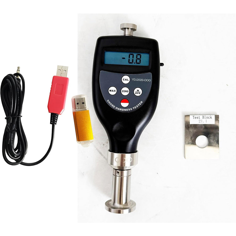 VTSYIQI Shore OOO Hardness Tester Meter with USB Data Cable and Software to Connect PC Indenter R6.35Spherical Radius Measurement Range 10~90HOOO Resolution 0.1H ASTM ISO Standard