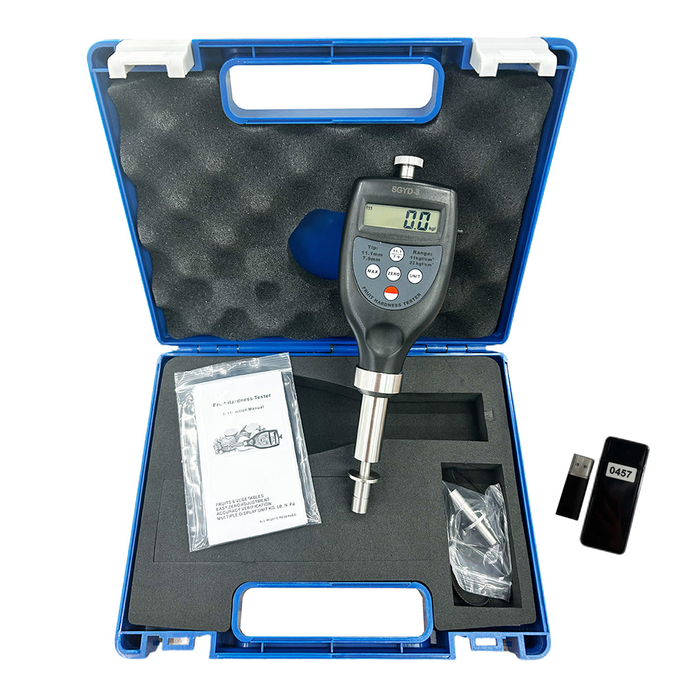 VTSYIQI Fruit Penetrometer Hardness Tester Firmness Tester Sclerometer Hardness Tester With Bluetooth for Large Hard Fruits Vegetables Fruits