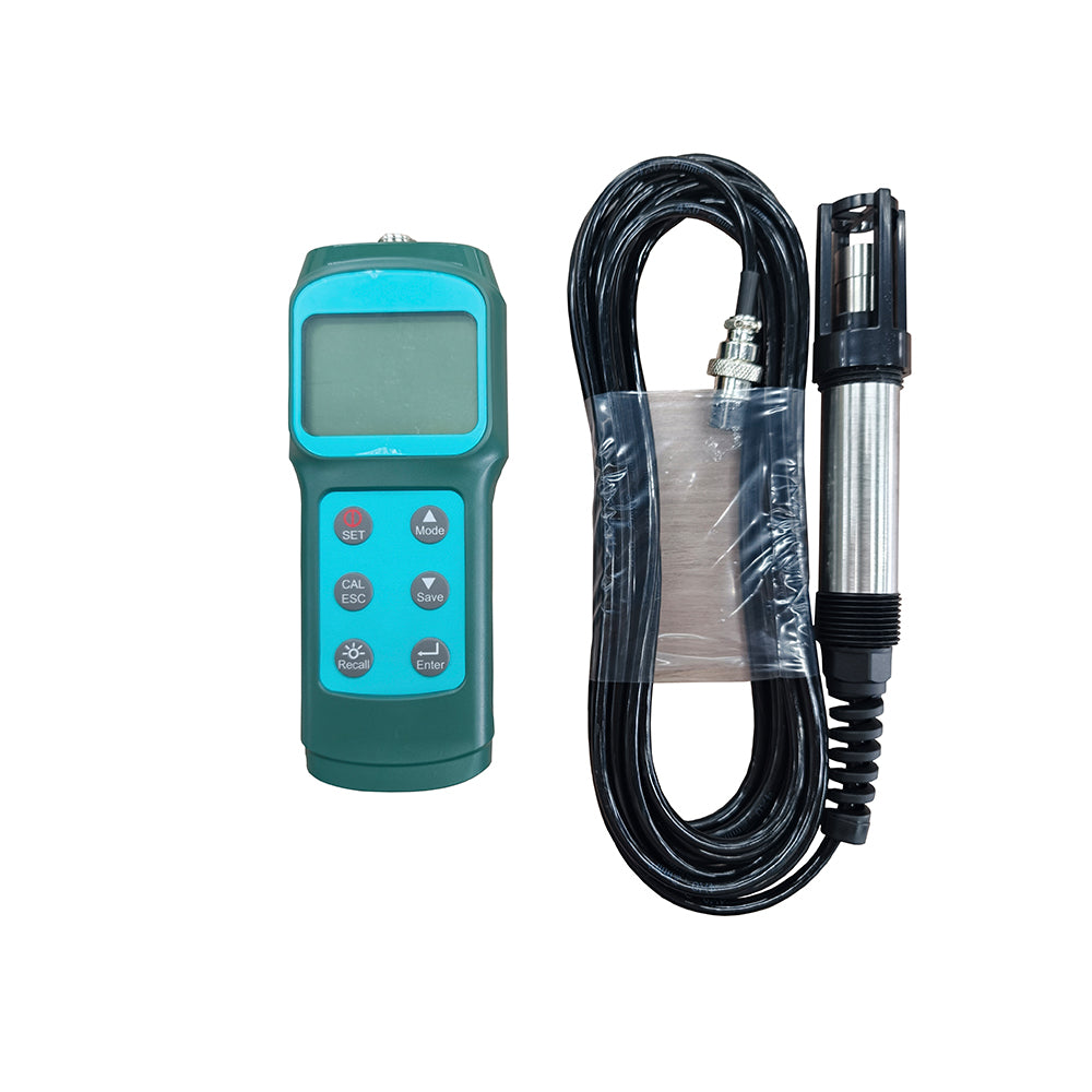 VTSYIQI Portable Optical Dissolved Oxygen Meter Fluorescence DO Meter with 5m Probe Dissolved Oxygen Measurement Range 0~15mg/L or 0~119.9% Salinity Compensation 0~42ppt Calibration 100.0% in Air