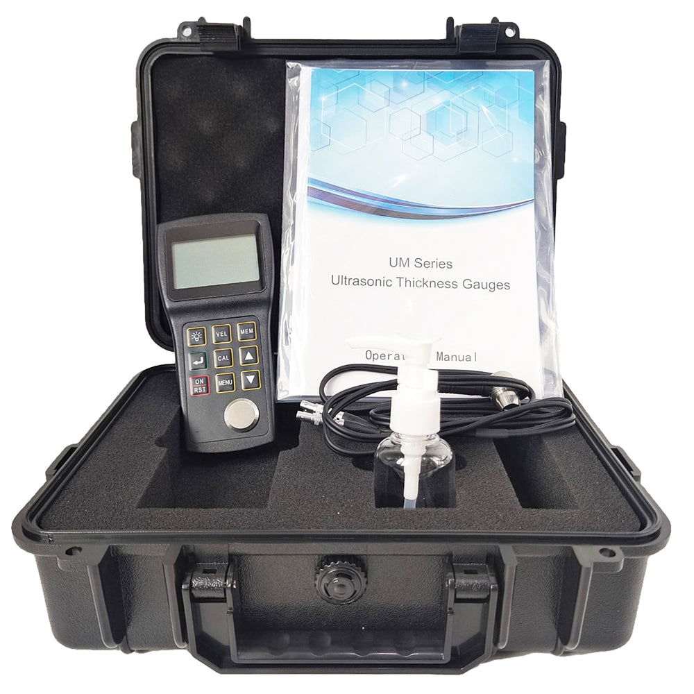 VTSYIQI Through Coating Ultrasonic Thickness Gauge Tester Meter with Measuring Range P-E 0.8mm to 300mm/0.031'' to 11.81'' E-E 3.0mm to 20.0mm/0.118'' to 0.787'' Resolution 0.01mm 0.001inch