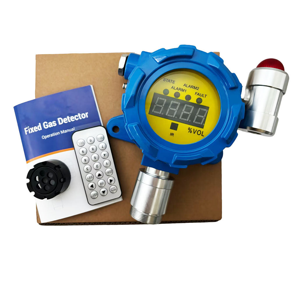 VTSYIQI Infrared Methane Gas Detector CH4 Concentration Measurement with nstallation Method Wall-Mounted Measuring Range 0-5% vol Resolution 0.01% vol L-Alarm 1% vol H-Alarm 2.5% vol