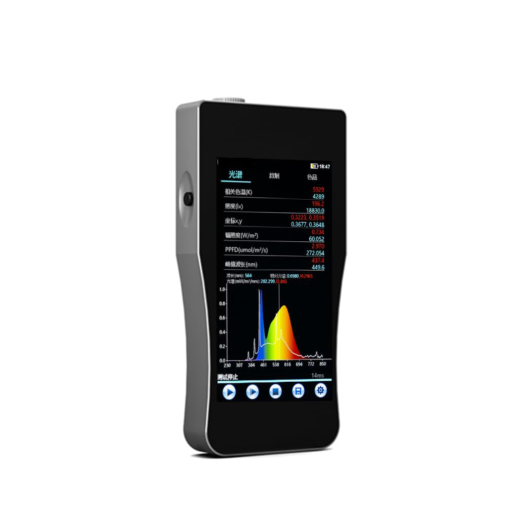 VTSYIQI Plant Light Spectrometer Wireless Intelligent Plant Illumination Spectrometer with Wavelength Range 230-850nm  for All Kinds of Plant Fill Light Plant Growth Solar Spectrum