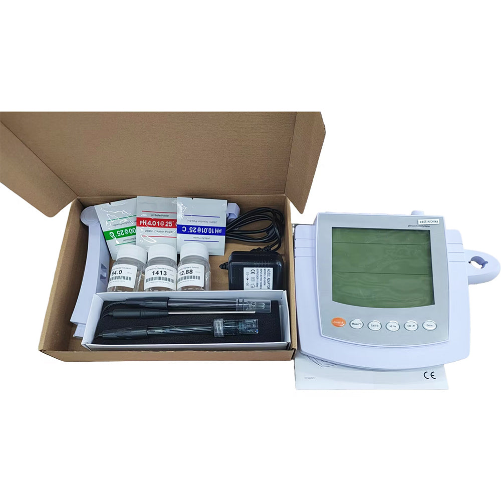 VTSYIQI Multi Parameter Water Quality Meter Lab Multiparameter Water Quality Meter with Conductivity Standard Solutions Accuracy ±0.002 pH Stores Up to 500 Data Sets USB Communication Interface for Measuring pH mV Conductivity TDS